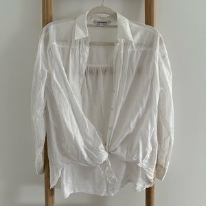 Express Lightweight Button Up White Blouse Small
